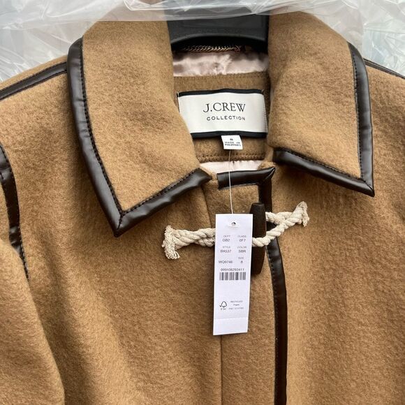 J Crew Collection Italian Blanket Wool Cashmere Fabric Toggle Coat NWT $550 - Picture 4 of 11